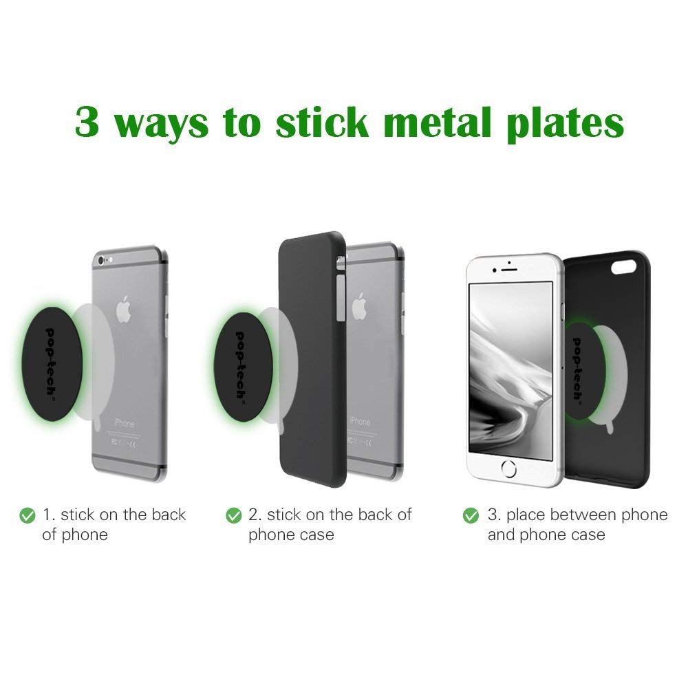 Best Tek Mount Metal Plate, Phone Magnet Sticker, Metal Plate for Magnetic  Mount 8 Pack